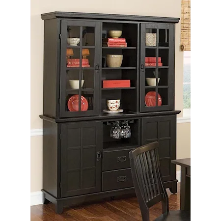 2 Door, 2 Drawer Buffet with China Hutch